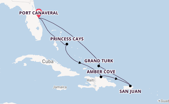 Caribbean vanaf Port Canaveral, Verenigde Staten met de Star Princess