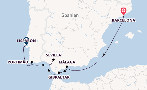 Westliches Mittelmeer ab Barcelona, Spanien auf der Azamara Journey
