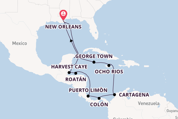 Western Caribbean from New Orleans, Louisiana, USA with the Norwegian Escape