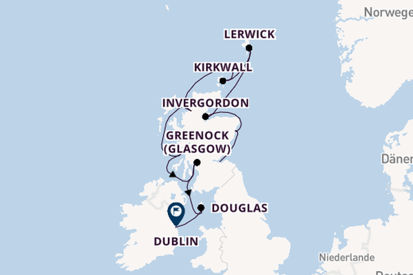 Schottland ab Leith (Edinburgh), Schottland auf der Azamara Quest