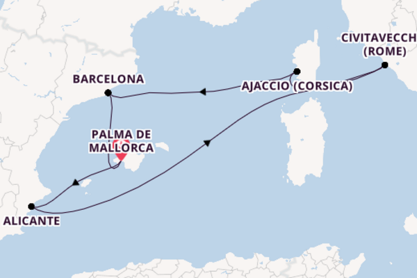 Cruise in 8 dagen naar Palma de Mallorca met AIDA Cruises