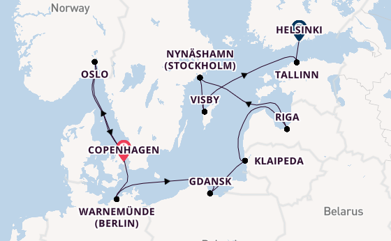 Norway from Copenhagen, Denmark with the Norwegian Jewel