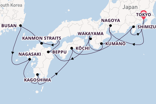 Japan from Tokyo, Japan with the Sapphire Princess