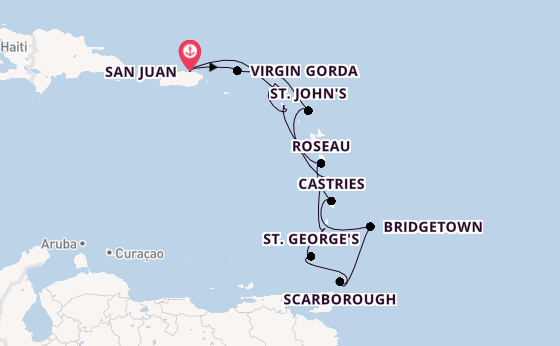 Caribbean vanaf San Juan, Puerto Rico met de Azamara Journey