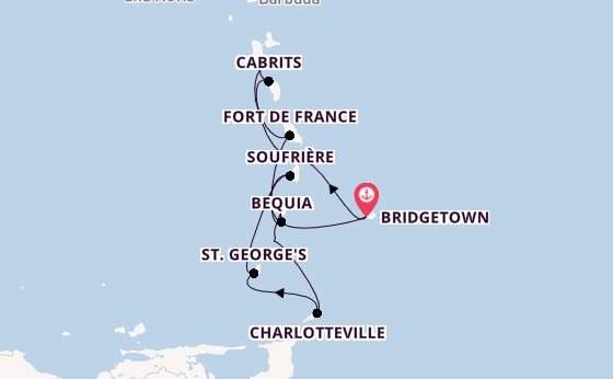 Zuidelijke Caraïben vanaf Bridgetown, Barbados met de Royal Clipper