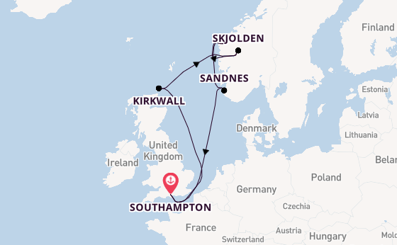 Norway from Southampton, England with the MSC Meraviglia