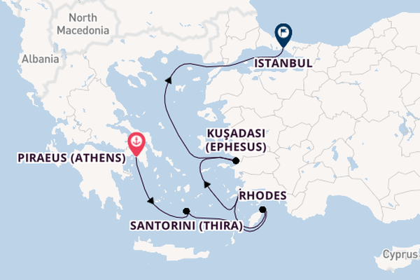 Eastern Mediterranean from Piraeus (Athens), Greece with the Seven Seas Splendor