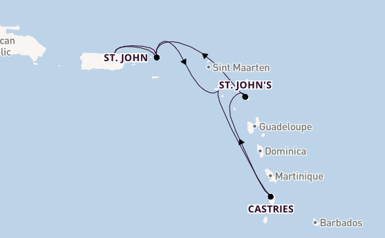 Caribbean vanaf San Juan, Puerto Rico met de Silver Dawn