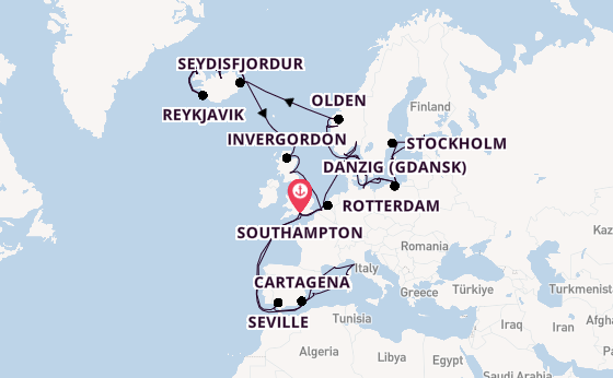 Western Mediterranean from Southampton, England with the Regal Princess