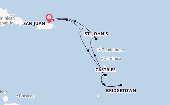 Caribbean from San Juan, Puerto Rico with the Valiant Lady
