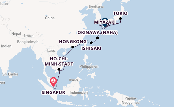 Ostasien ab Singapur, Singapur auf der Diamond Princess