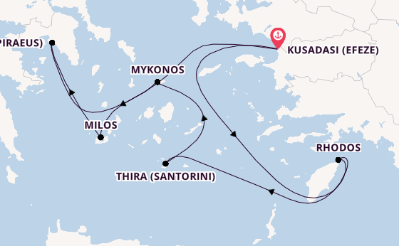 Oostelijke Middellandse Zee vanaf Kusadasi (Efeze), Turkije met de Celestyal Journey