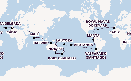 Round-the-World Trip from Dubai, United Arab Emirates with the EXPLORA I