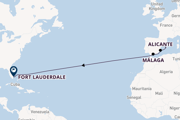 trans-Atlantisch vanaf Barcelona, Spanje met de Legend of the Seas