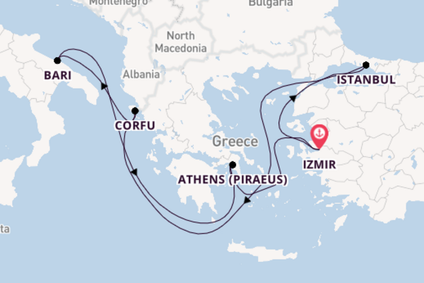 Mediterranean Sea from Izmir, Turkey with the MSC Sinfonia