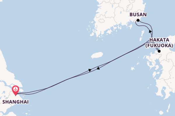 China from Shanghai, China with the MSC Bellissima