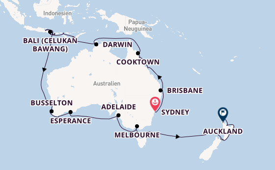 Australien und Neuseeland ab Sydney auf der Riviera