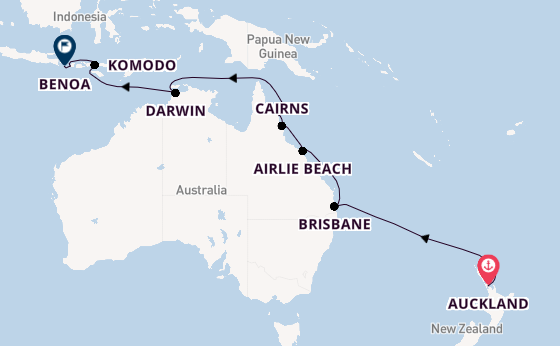 Australië en Nieuw-Zeeland vanaf Auckland, Nieuw-Zeeland met de Seven Seas Mariner