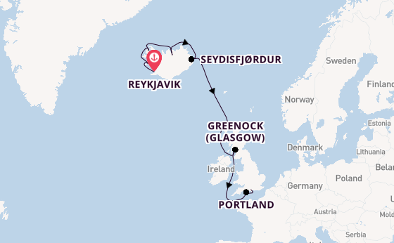 Arctica vanaf Reykjavik, IJsland met de Regal Princess