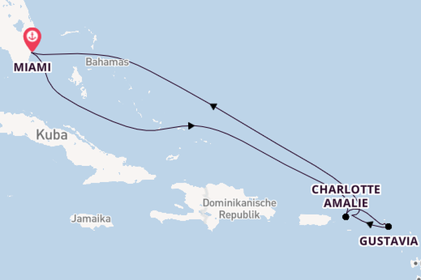 Östliche Karibik ab Miami, Florida, USA auf der Allura 