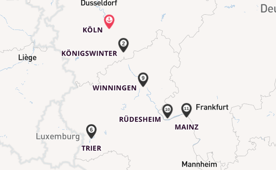 Rhein ab Köln, Deutschland auf der Anna Katharina