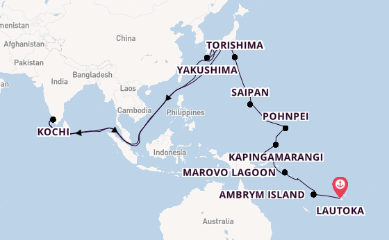 Japan from Lautoka, Fiji with the Silver Cloud