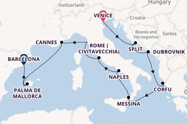 Mediterranean from Venice with the Norwegian Escape