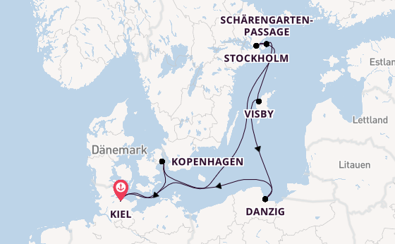 Ostsee ab Kiel auf AIDAluna
