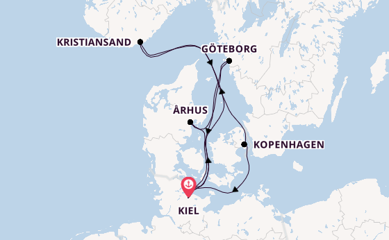Norwegen ab Kiel, Deutschland auf AIDAbella