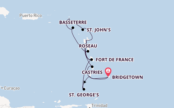 Southern Caribbean from Barbados with the MSC World Europa