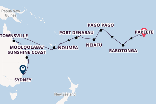 South Pacific from Papeete, Tahiti, French Polynesia with the Seven Seas Splendor
