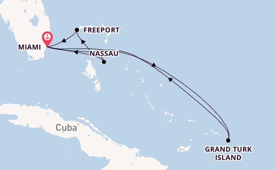 Caribbean from Miami, Florida, USA with the MSC Meraviglia