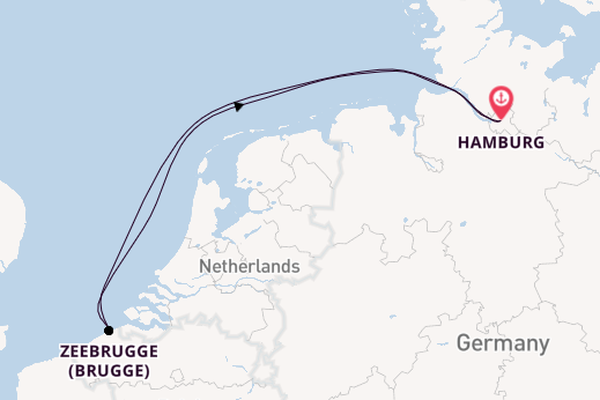 West-Europa vanaf Hamburg, Duitsland met AIDAprima