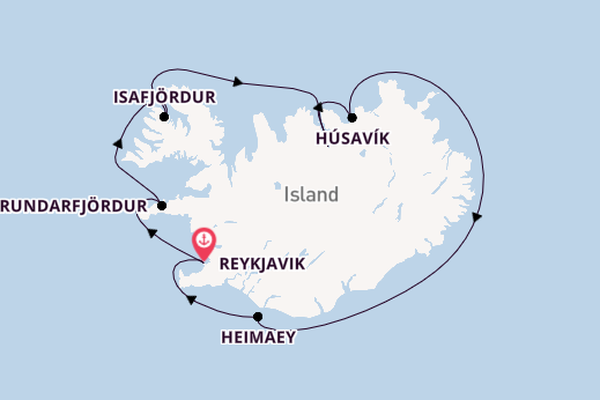 Arktis ab Reykjavik, Island auf der MS Fridtjof Nansen