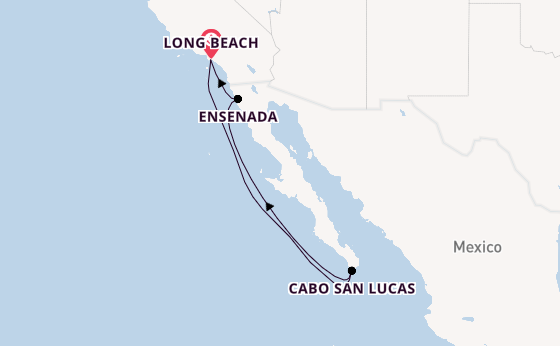 USA West Coast from Long Beach, California, USA with the Carnival Legend