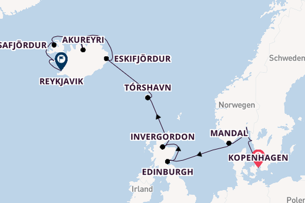 Arktis ab Kopenhagen, Dänemark auf der Marina