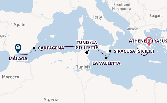 Middellandse Zee vanaf Athene (Piraeus), Griekenland met de Azamara Quest