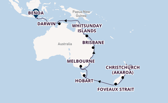 Australia and New Zealand from Auckland, New Zealand with the Viking Orion