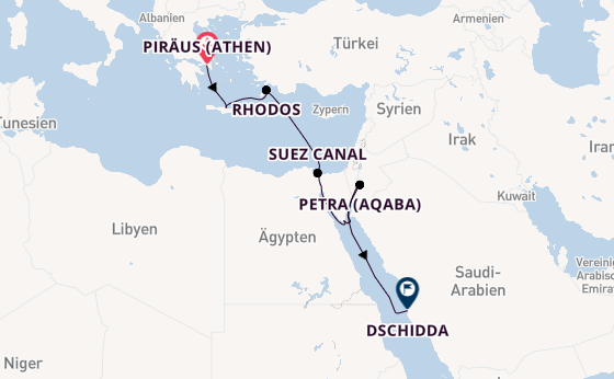 Östliches Mittelmeer ab Piräus (Athen), Griechenland auf der EXPLORA I