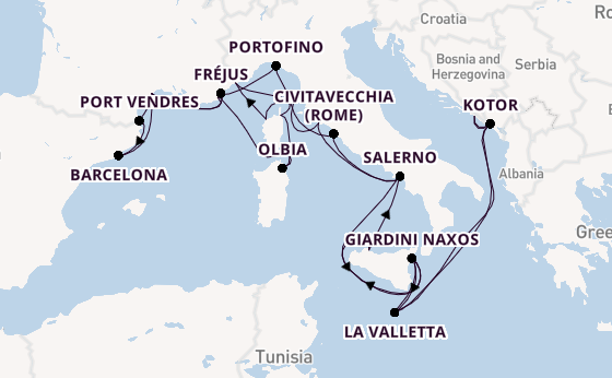 Westelijke Middellandse Zee vanaf Dubrovnik, Kroatië met de Seabourn Ovation