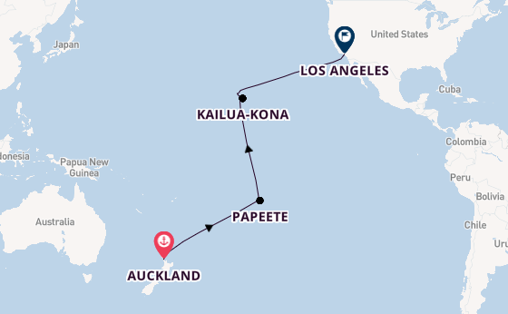 Transpacifisch vanaf Auckland, Nieuw-Zeeland met de Royal Princess