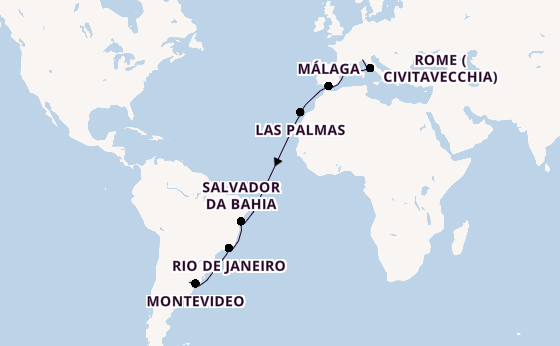 Transatlantic from Genoa, Italy with the MSC Splendida