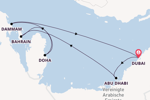 Persischer Golf ab Dubai, Vereinigte Arabische Emirate auf der EXPLORA II