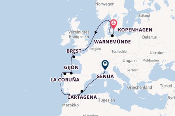 Westliches Mittelmeer ab Kopenhagen, Dänemark auf der MSC Splendida
