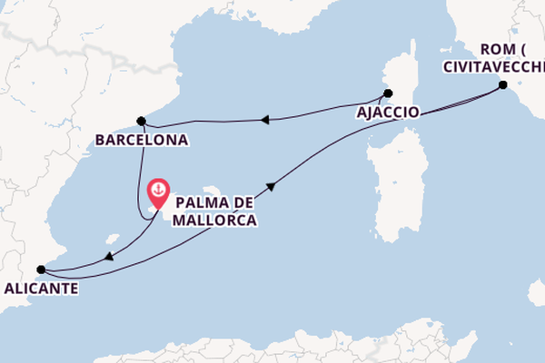 Westliches Mittelmeer ab Palma de Mallorca, Spanien auf AIDAcosma