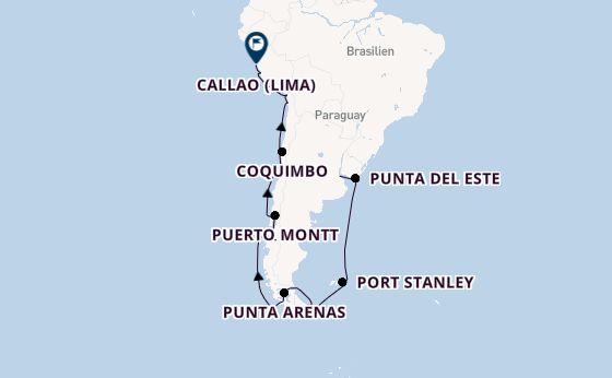 Südamerika ab Buenos Aires, Argentinien auf der Seven Seas Mariner