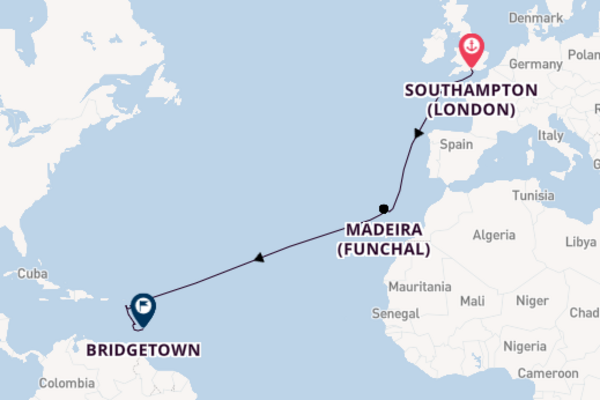 16 day cruise with the Britannia  to Bridgetown