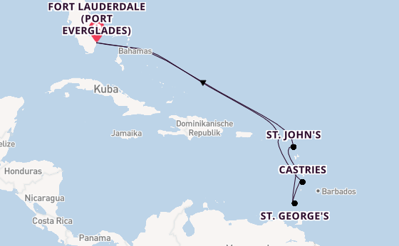 Karibik ab Fort Lauderdale (Port Everglades), USA auf der Celebrity Ascent