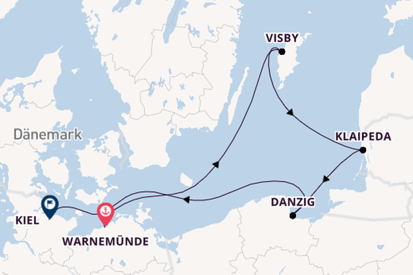 Ostsee ab Warnemünde auf der Mein Schiff 7