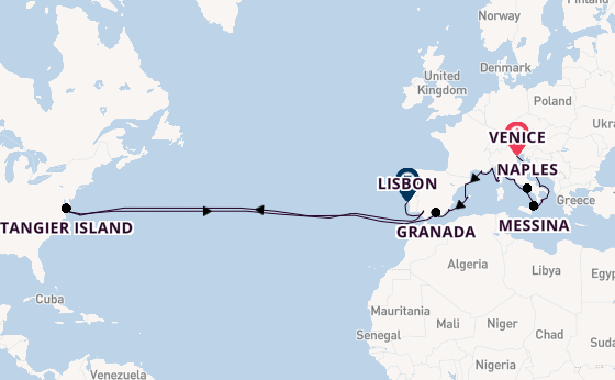 Transatlantic from Venice, Italy with the Viking Jupiter